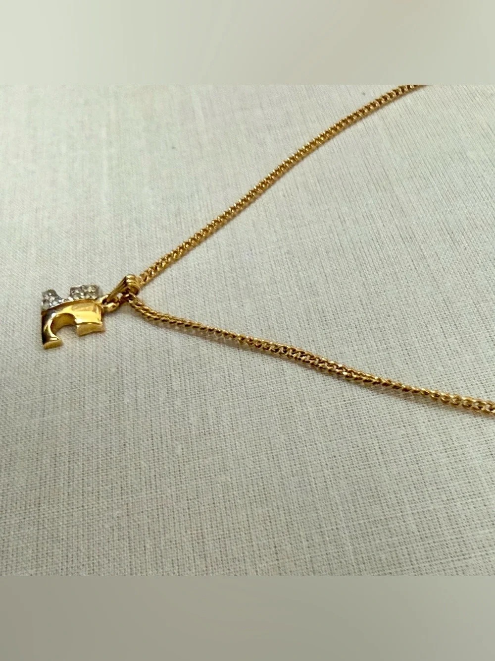 COURREGES Paris Vintage Y2K Luxury Everyday Two-Tone Rhinestone Logo Necklace - Picture 8 of 10